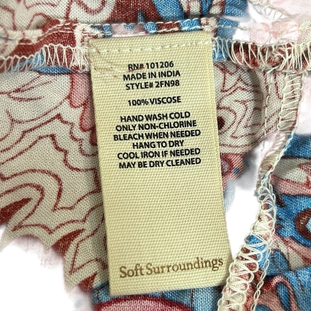 Soft Surroundings Size L Kara Paisley Maxi Dress Multicolor Boho Cottagecore - Picture 10 of 13